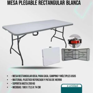 Mesa pleglable rectangular