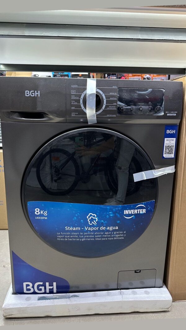 Lavarropas BGH 8KG INVERTER GRIS